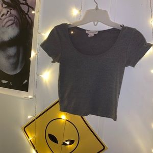 Forever 21 Grey ribbed crop top